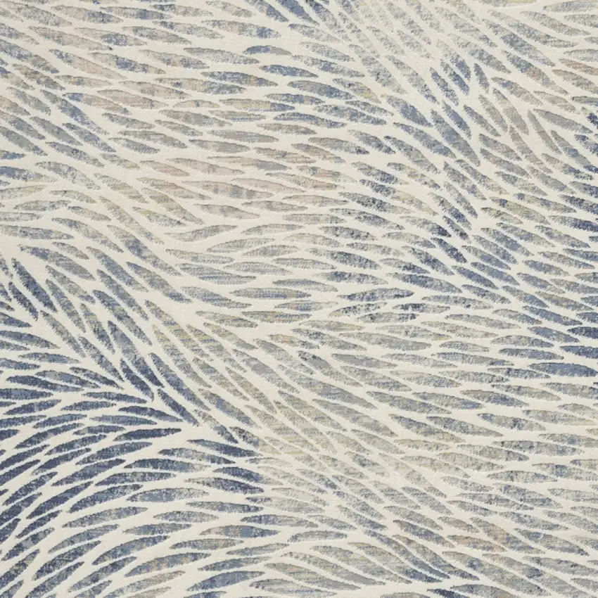 Ivory Tan And Blue Abstract Area Rug Photo 7