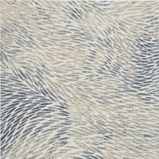 Ivory Tan And Blue Abstract Area Rug Photo 8
