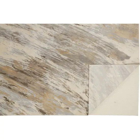 Ivory Tan And Brown Abstract Area Rug Photo 7