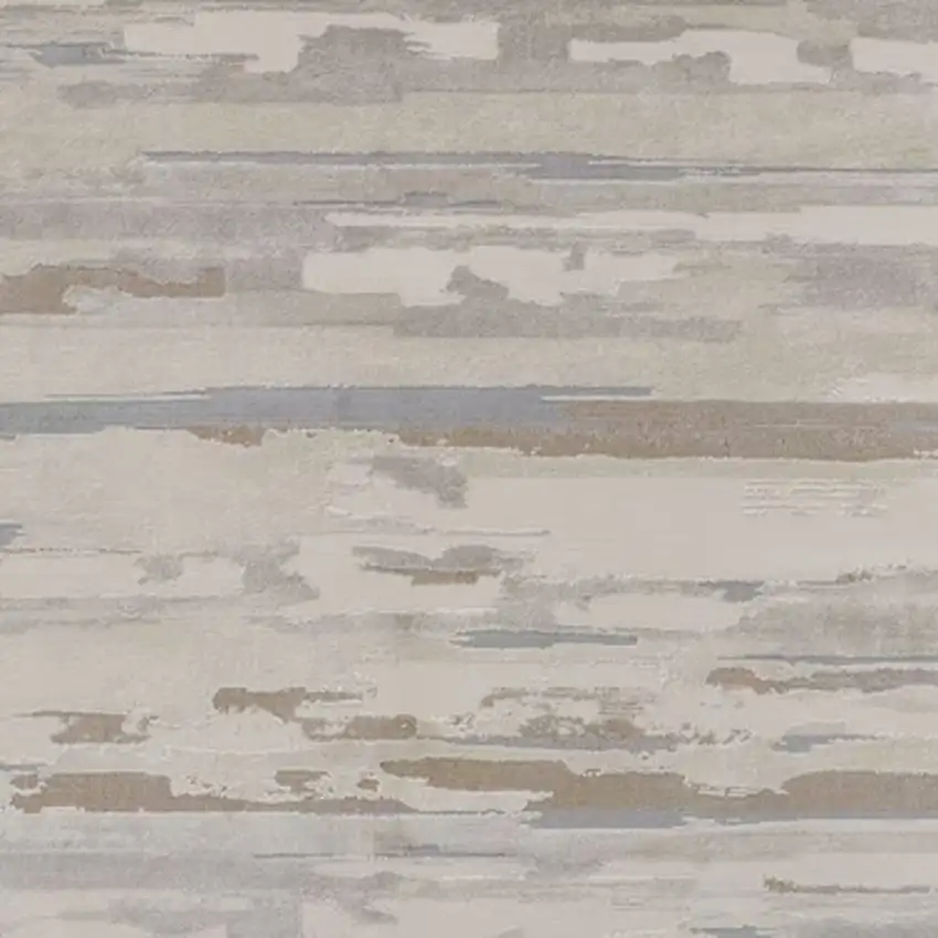 Brown and Ivory Abstract Power Loom Distressed Area Rug Photo 6