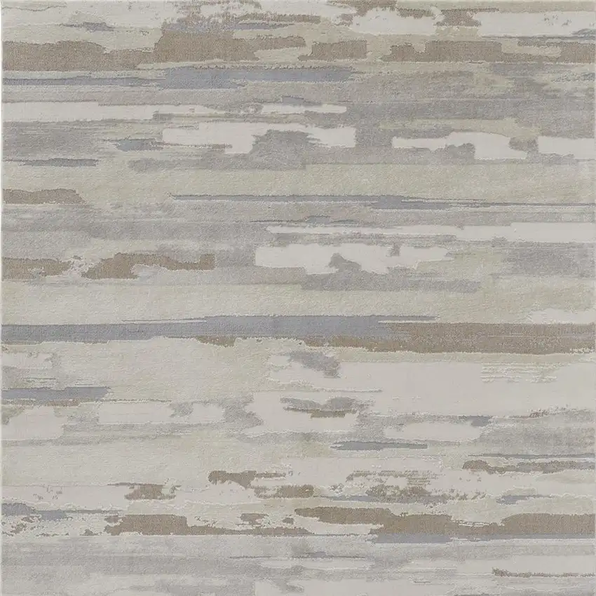 Brown Ivory And Tan Abstract Distressed Area Rug Photo 5