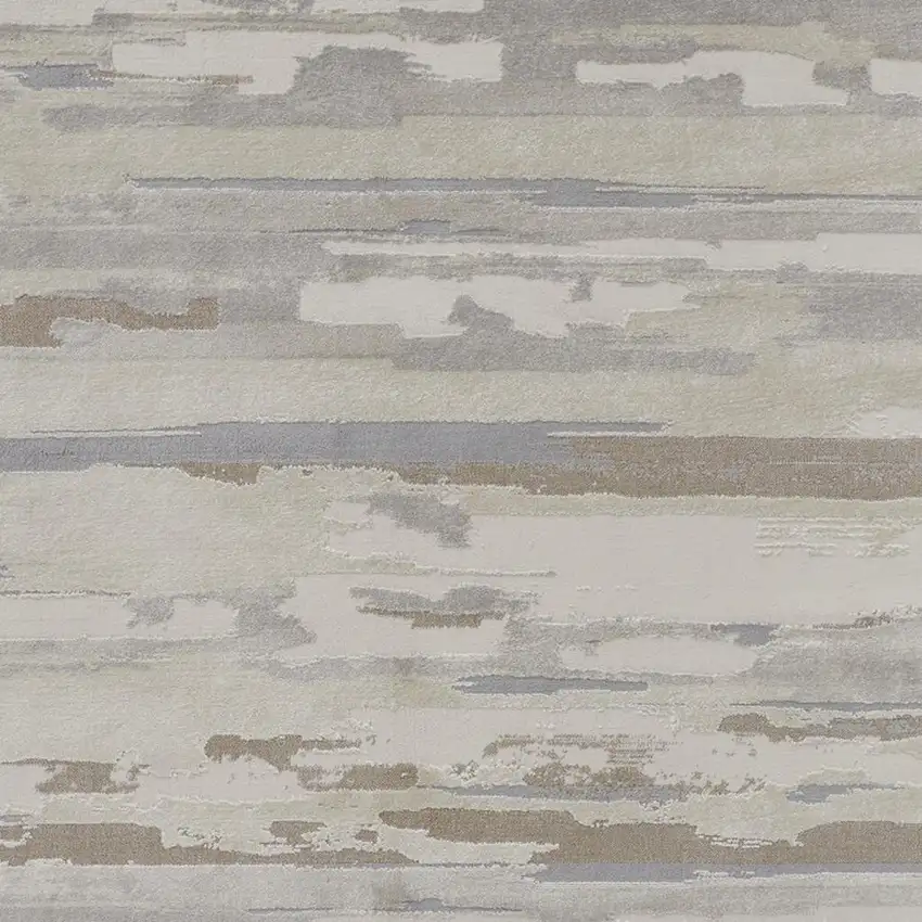 Brown Ivory And Tan Abstract Distressed Area Rug Photo 4