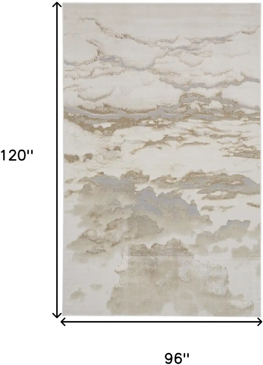 Ivory Tan And Gray Abstract Area Rug Photo 10