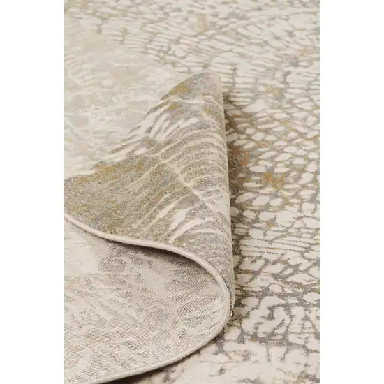 Gray Ivory And Tan Abstract Area Rug Photo 5