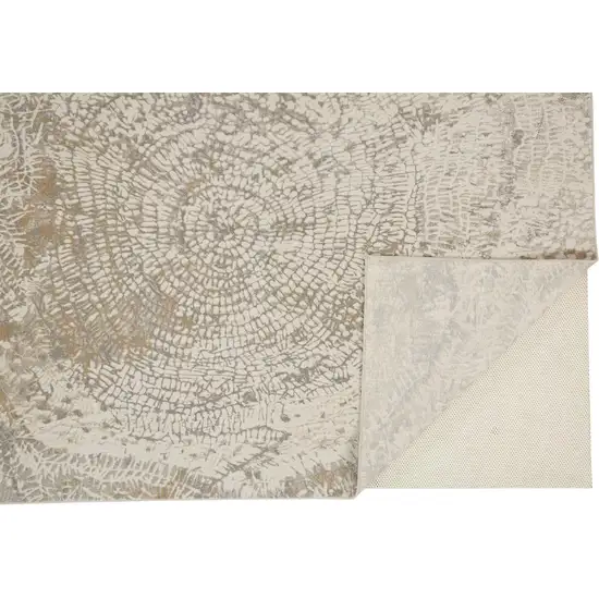 Gray Ivory And Tan Abstract Area Rug Photo 7