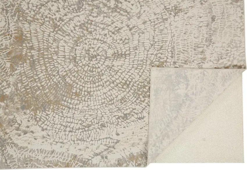 Gray Ivory And Tan Abstract Area Rug Photo 7