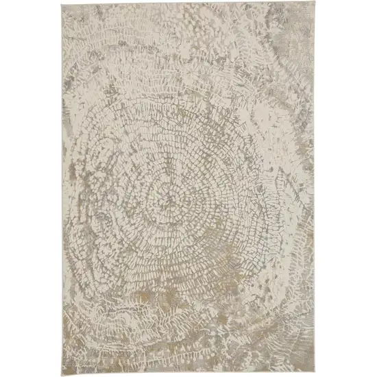 Gray Ivory And Tan Abstract Area Rug Photo 2