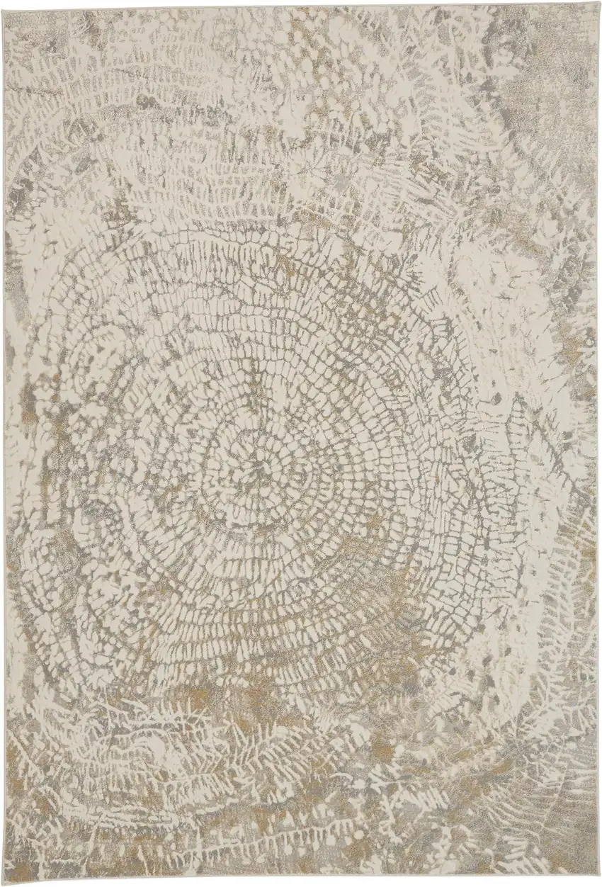 Ivory Tan And Gray Abstract Area Rug Photo 1