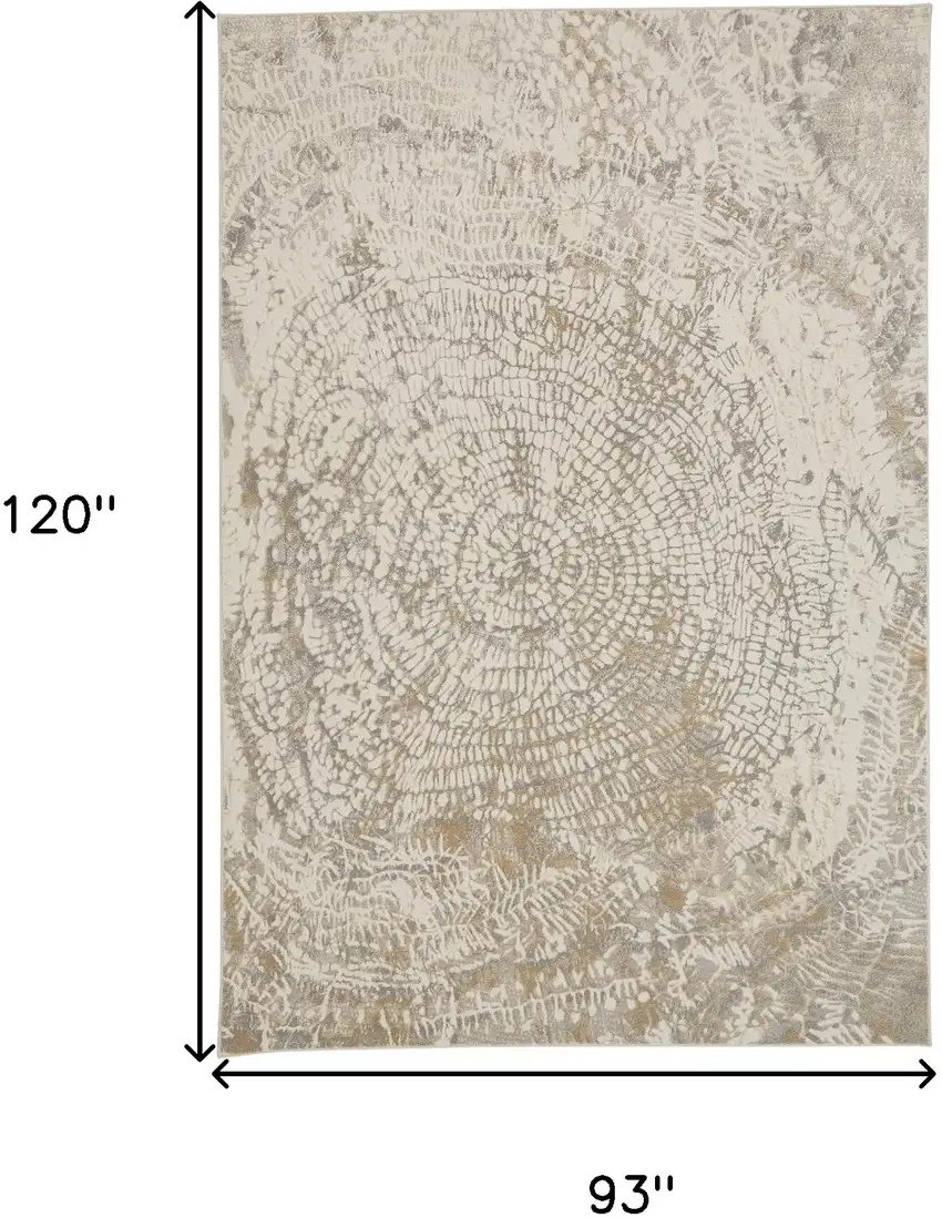 Ivory Tan And Gray Abstract Area Rug Photo 8
