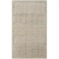 Photo of Ivory Tan And Gray Abstract Power Loom Distressed Area Rug