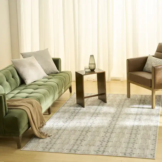 Ivory Tan And Gray Geometric Area Rug Photo 5