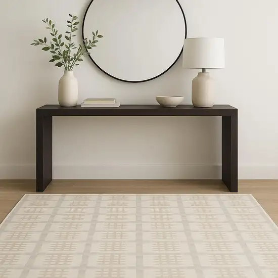 Ivory Tan And Gray Geometric Area Rug Photo 1