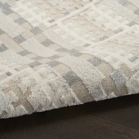 Ivory Tan And Gray Geometric Area Rug Photo 9