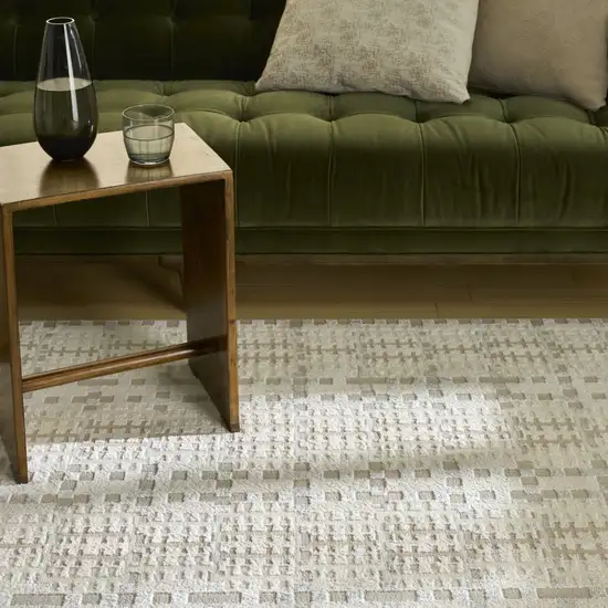 Ivory Tan And Gray Geometric Area Rug Photo 4