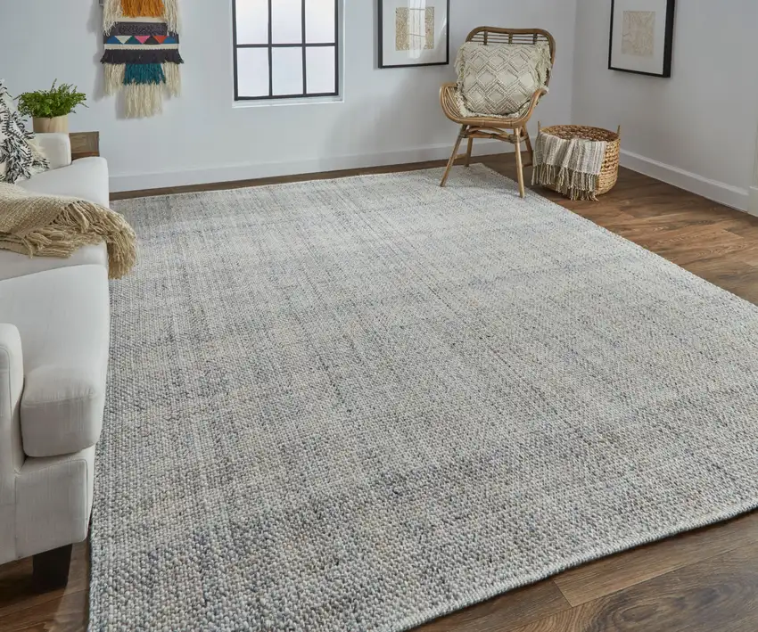Ivory Tan And Gray Hand Woven Area Rug Photo 3