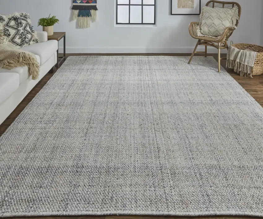 Ivory Tan And Gray Hand Woven Area Rug Photo 2
