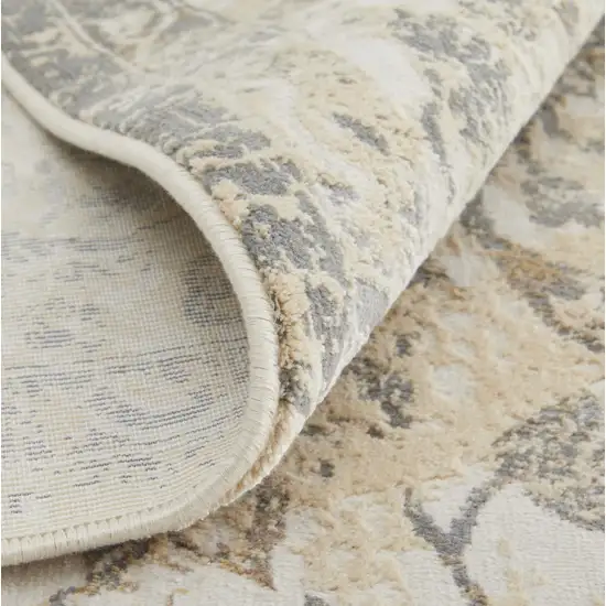 Gray Ivory And Tan Oriental Area Rug Photo 8