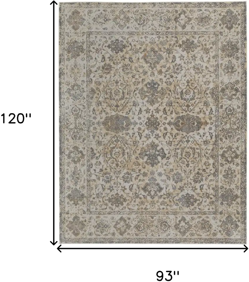 Ivory Tan And Gray Power Loom Area Rug Photo 10