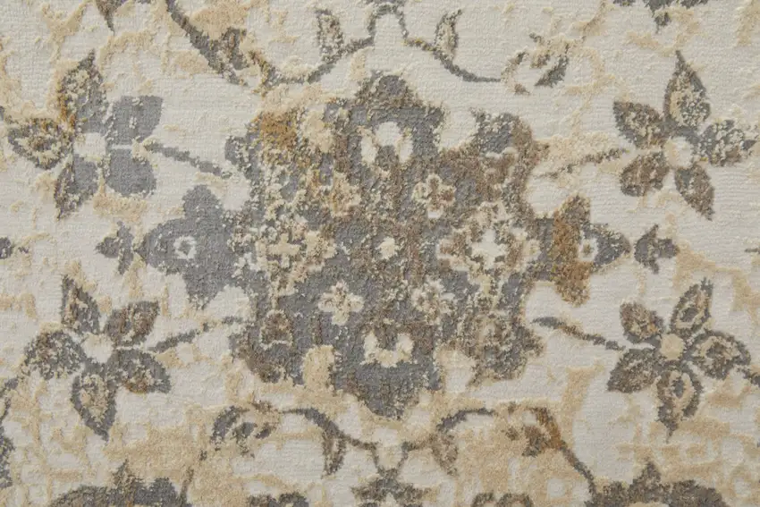 Ivory Tan And Gray Power Loom Area Rug Photo 9