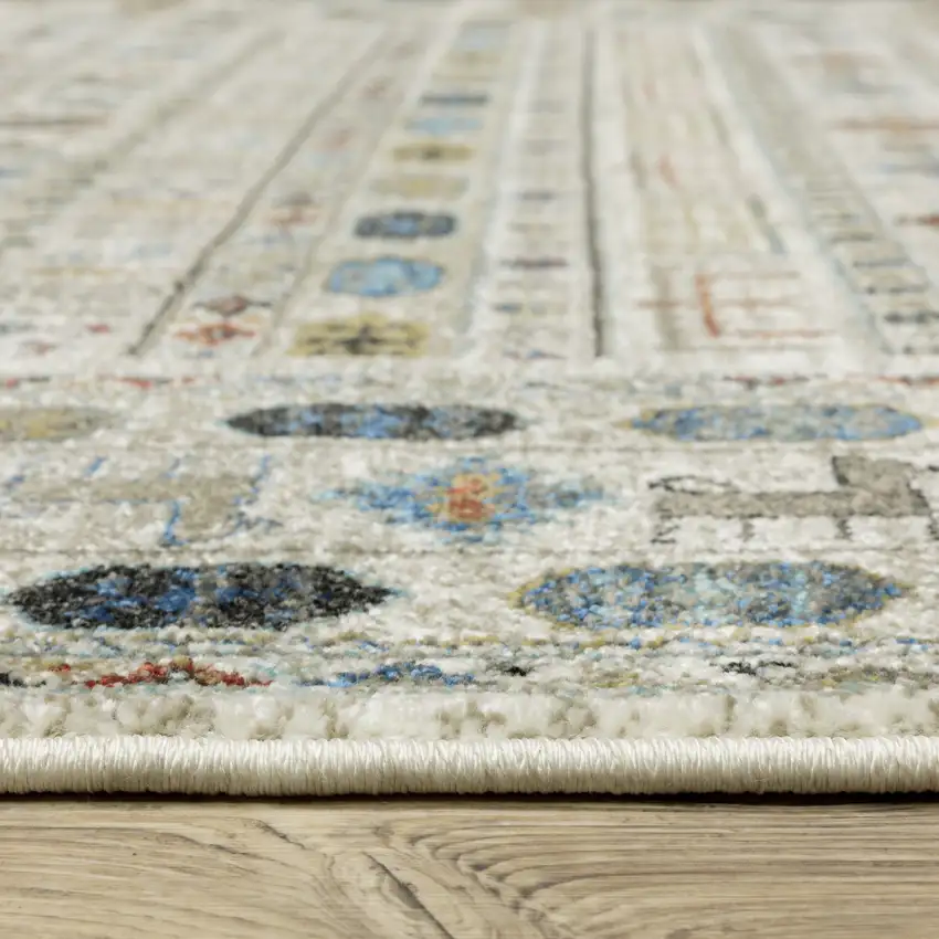 Ivory Tan And Gray Tribal Area Rug Photo 5