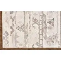 Photo of Ivory Tan And Gray Wool Abstract Tufted Handmade Area Rug