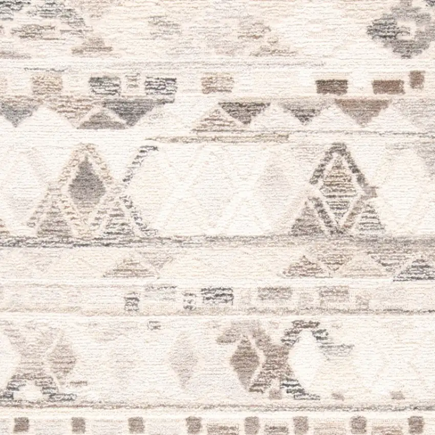 Ivory Tan And Gray Wool Abstract Tufted Handmade Area Rug Photo 5
