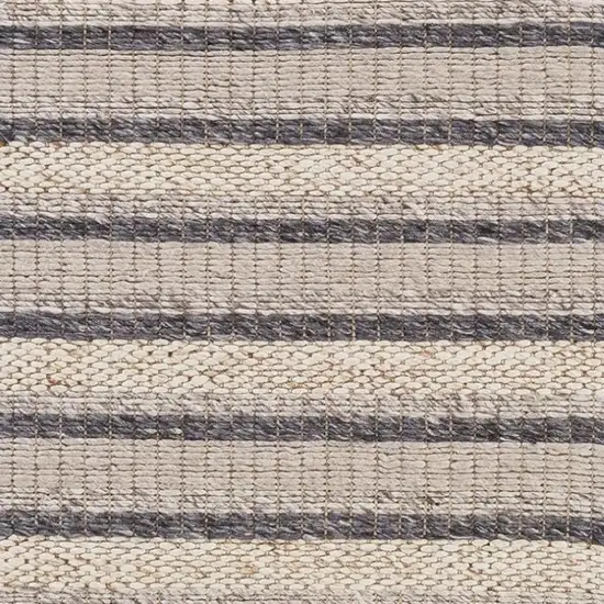 Gray and Ivory Wool Hand Woven Area Rug Photo 6