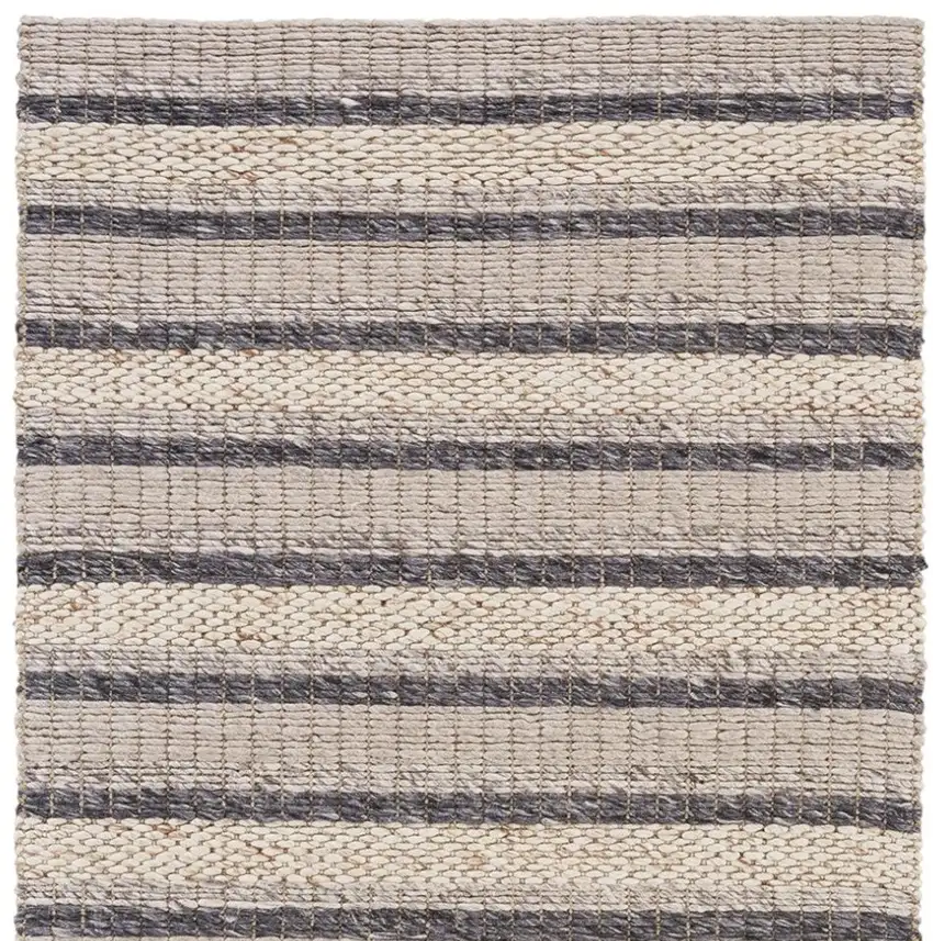 Gray and Ivory Wool Hand Woven Area Rug Photo 7