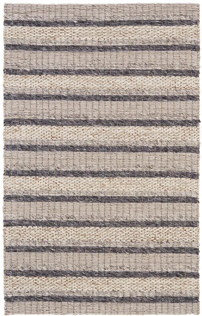 Ivory Tan And Gray Wool Hand Woven Stain Resistant Area Rug Photo 2