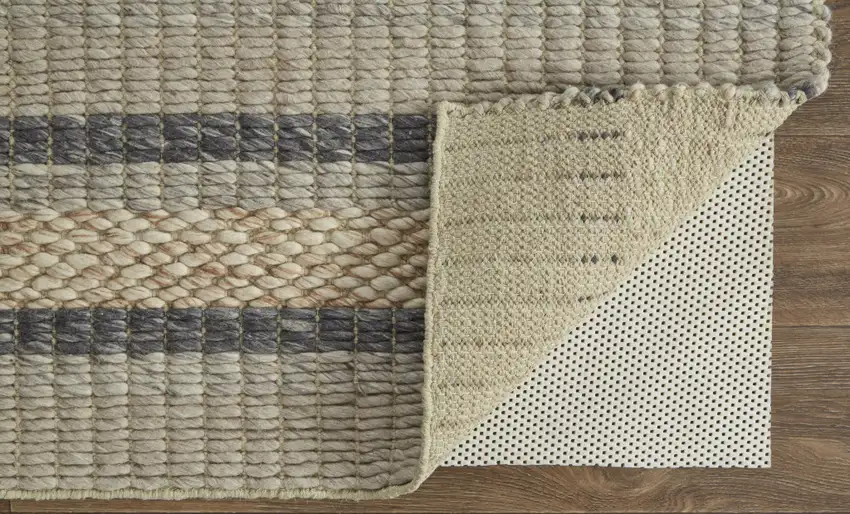 Ivory Tan And Gray Wool Hand Woven Stain Resistant Area Rug Photo 4