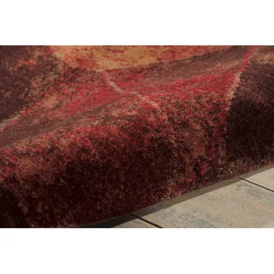 Ivory Tan And Red Abstract Non Skid Area Rug Photo 9