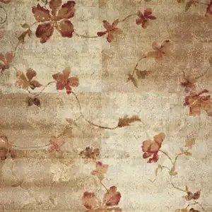 Photo of Ivory Tan And Red Floral Non Skid Area Rug