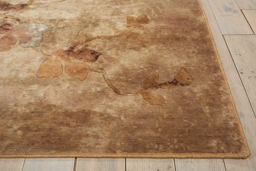 Ivory Tan And Red Floral Non Skid Area Rug Photo 8