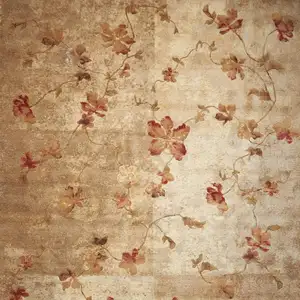 Photo of Ivory Tan And Red Floral Non Skid Area Rug