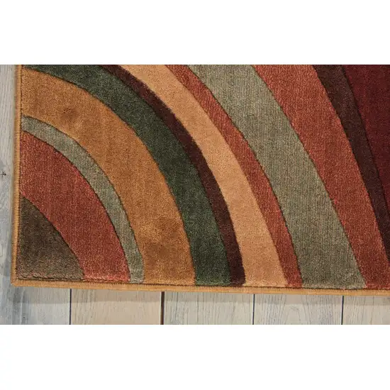 Ivory Tan And Red Striped Non Skid Area Rug Photo 6