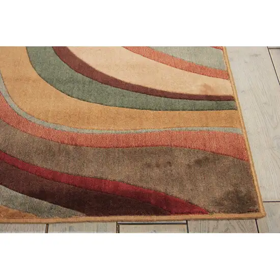 Ivory Tan And Red Striped Non Skid Area Rug Photo 8