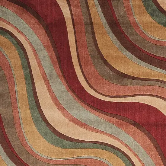 Ivory Tan And Red Striped Non Skid Area Rug Photo 8