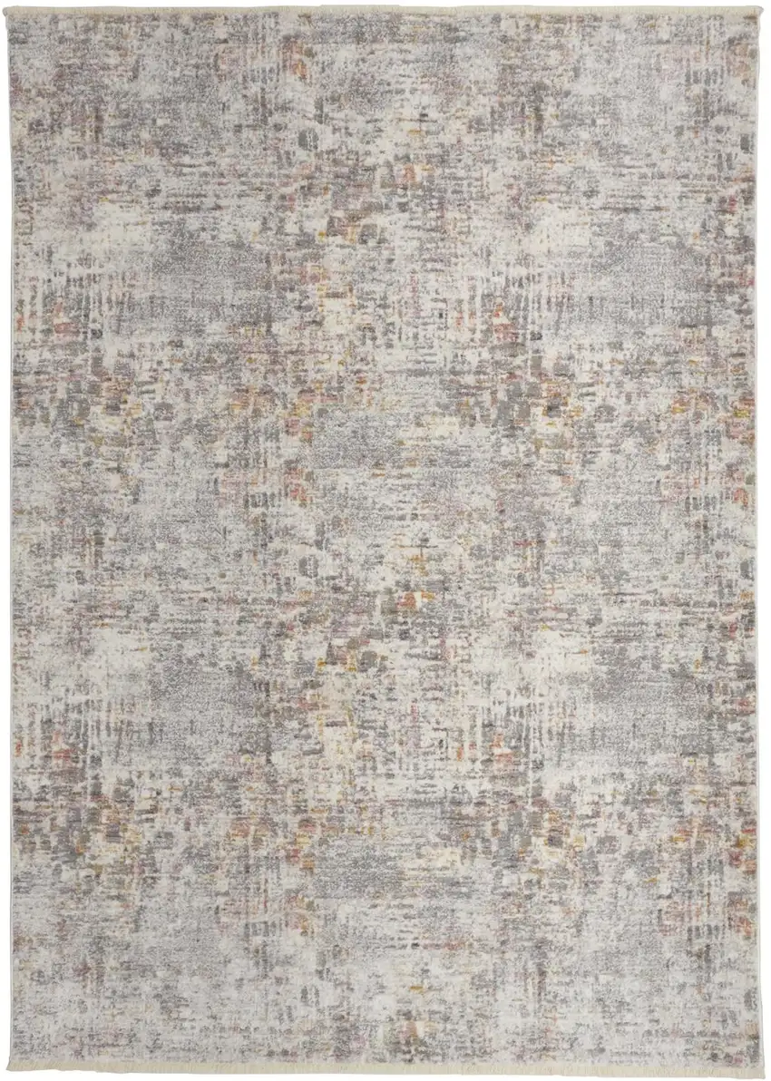 Ivory Tan And Taupe Abstract Stain Resistant Area Rug Photo 2