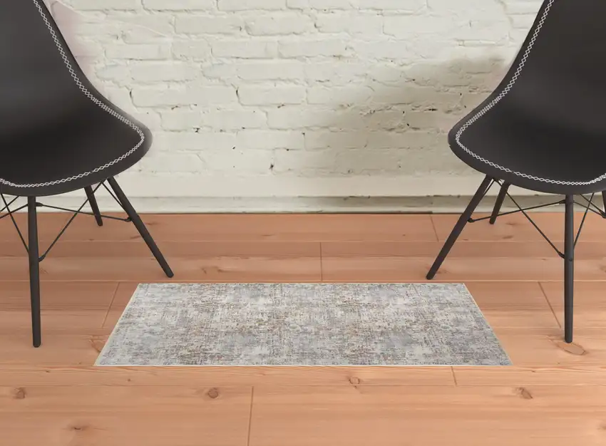 Ivory Tan And Taupe Abstract Stain Resistant Area Rug Photo 8