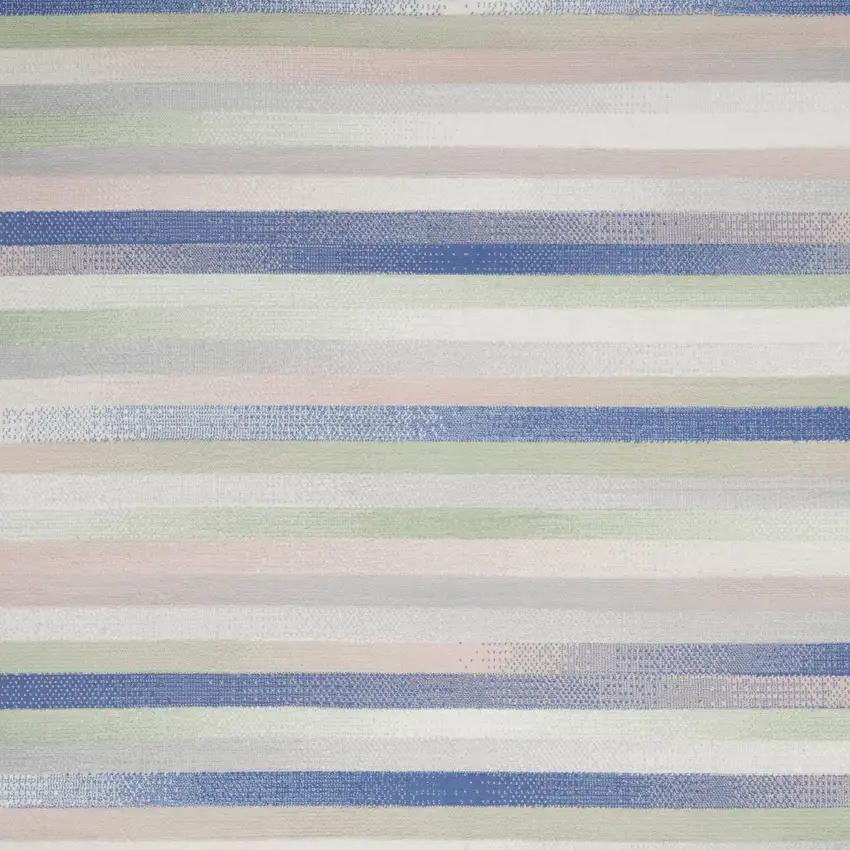 Ivory Tan and Blue Abstract Distressed Non Skid Area Rug Photo 6