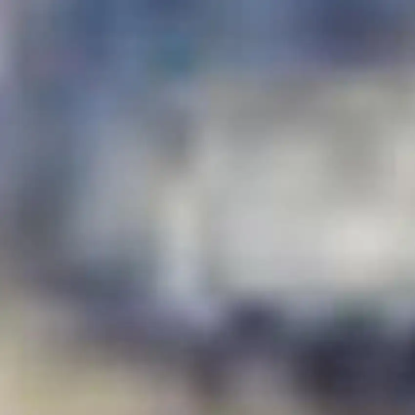 Ivory Tan and Blue Abstract Distressed Non Skid Area Rug Photo 3