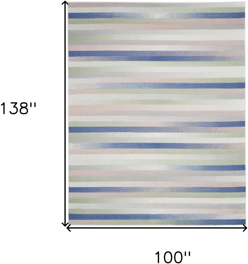 Ivory Tan and Blue Abstract Distressed Non Skid Area Rug Photo 3