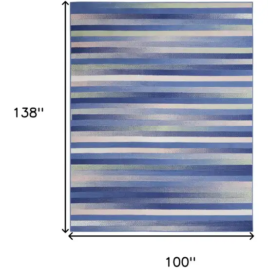 Ivory Tan and Blue Abstract Distressed Non Skid Area Rug Photo 3