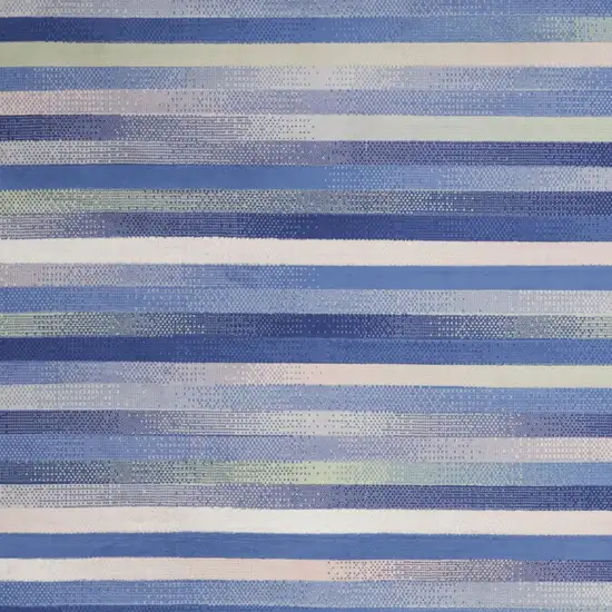 Ivory Tan and Blue Abstract Distressed Non Skid Area Rug Photo 6