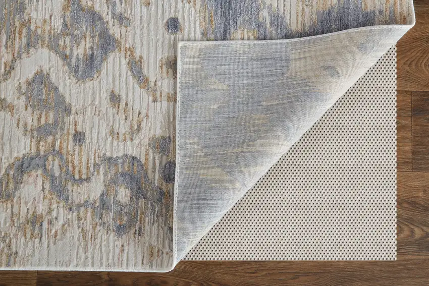 Ivory Tan and Blue Ombre Power Loom Area Rug Photo 5