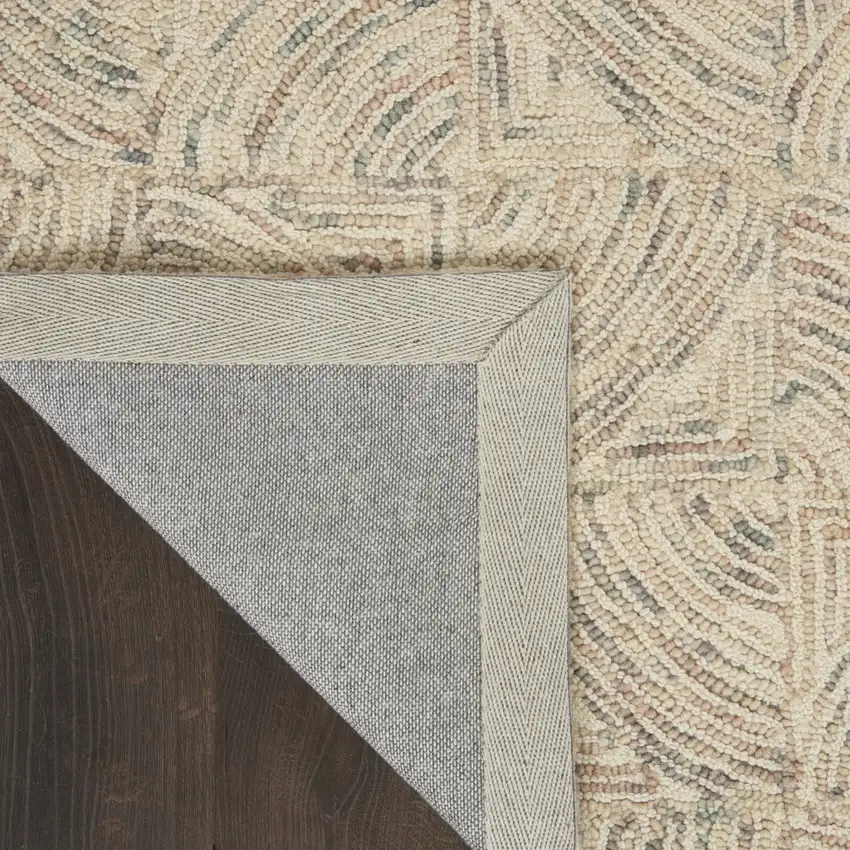 Ivory Tan and Gray Wool Geometric Area Rug Photo 8