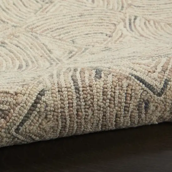 Ivory Tan and Gray Wool Geometric Area Rug Photo 6