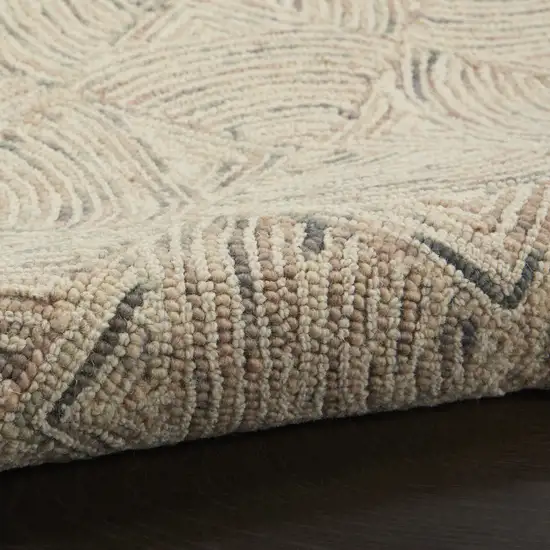 Ivory Tan and Gray Wool Geometric Area Rug Photo 5