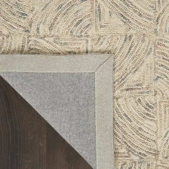Ivory Tan and Gray Wool Geometric Area Rug Photo 8