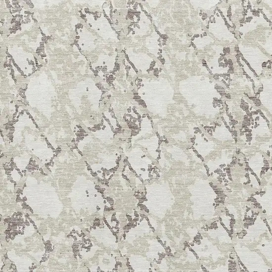Ivory Taupe And Beige Abstract Washable Area Rug With UV Protection Photo 2